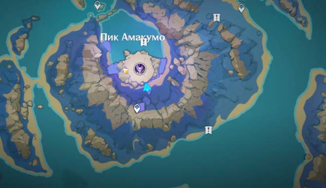 Карта с изображением Пика Амакумо
