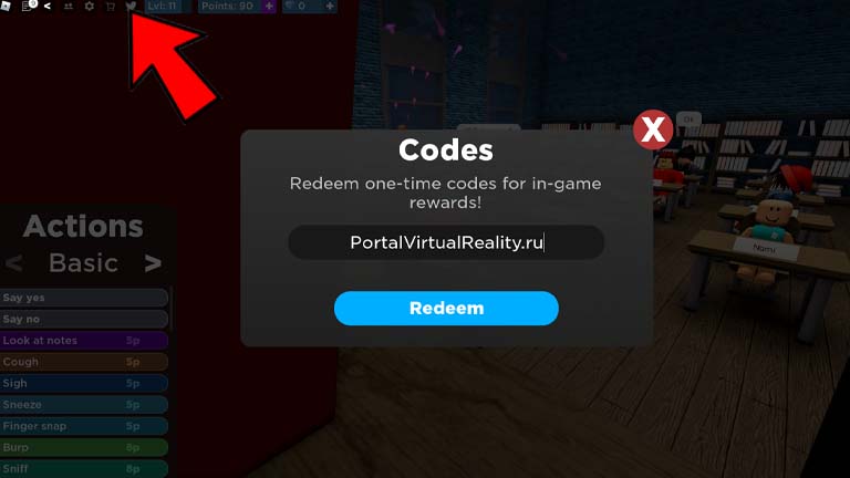 codes for the roblox game the presentation experience