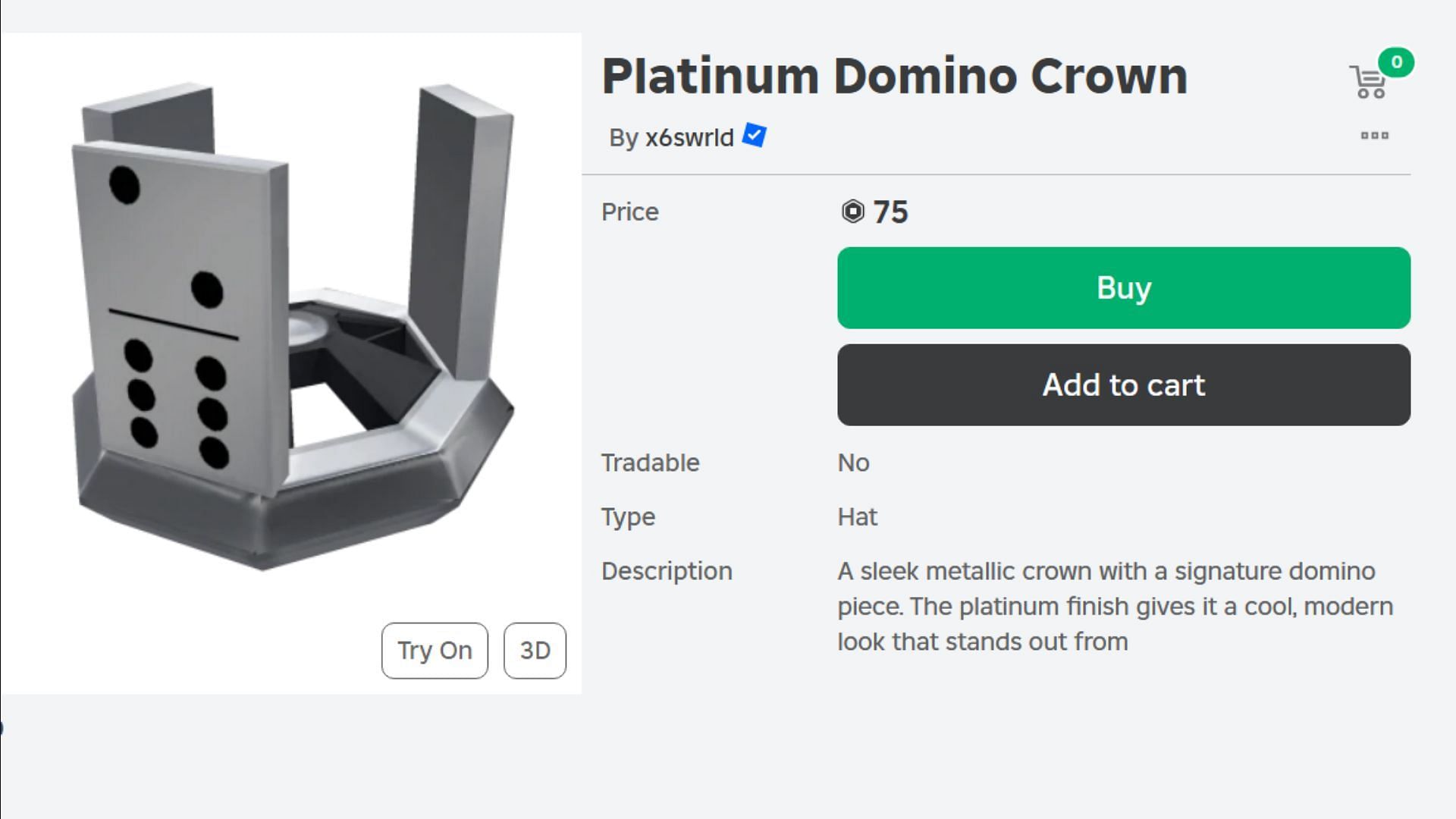 Как получить «Platinum Domino Crown» в Roblox