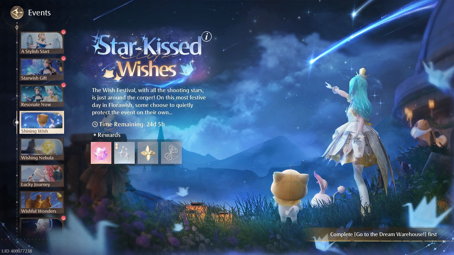 Обновление Infinity Nikki 1.1 началось 30 декабря 2024 года: Star-Kissed Wishes.