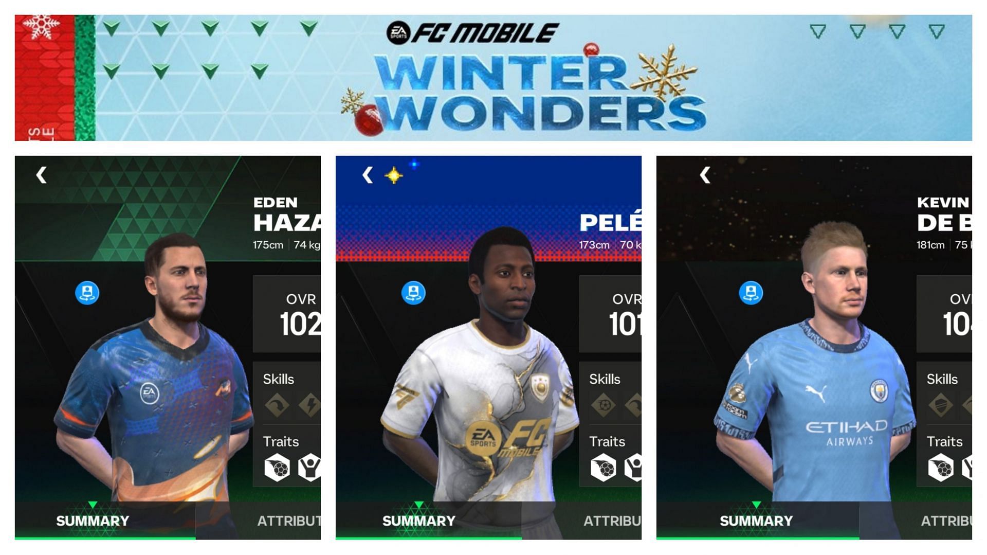 Утечки FC Mobile намекают на Карты Week 3 EA FC Mobile Winter Wonders: High OVR Pele, Hazard, De Bruyne и другие