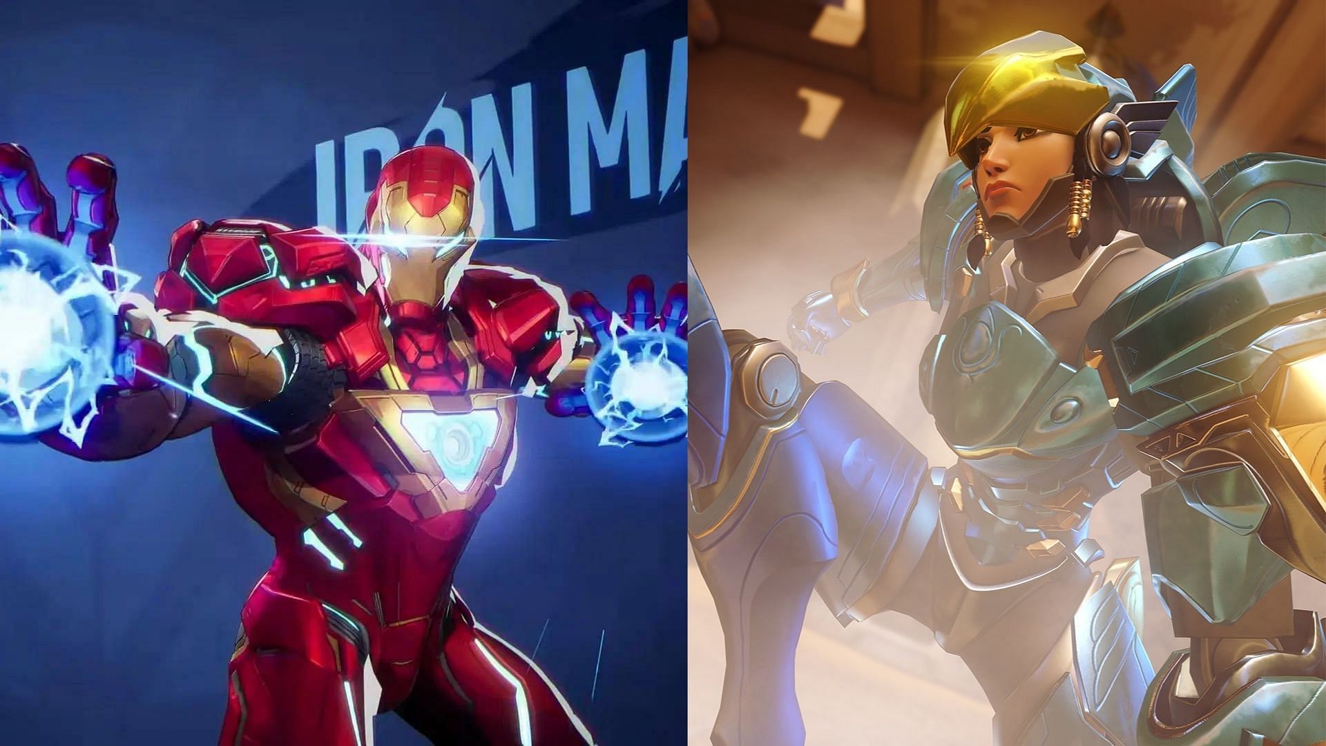 Сравнение Iron Man в Marvel Rivals и Pharah из Overwatch 2