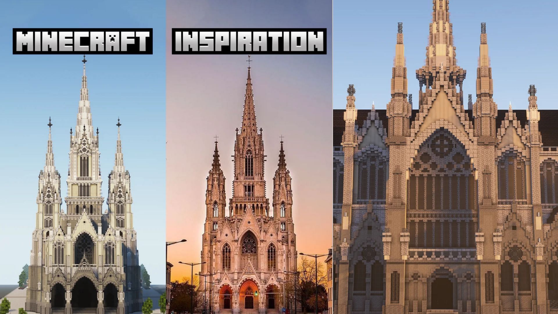 Minecraft player recreates an impressive replica of Notre-Dame de Laeken