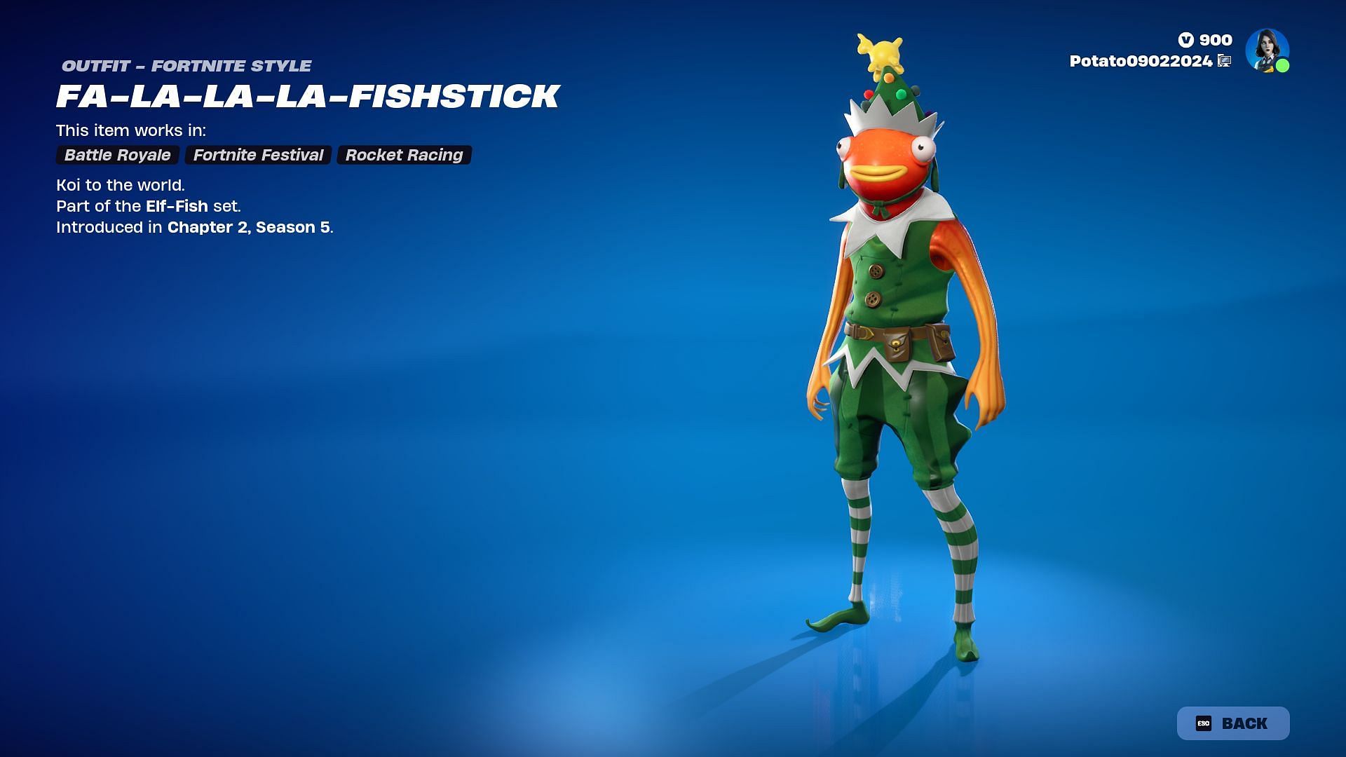 Как получить скин Fa-La-La-La-Fishstick в Fortnite