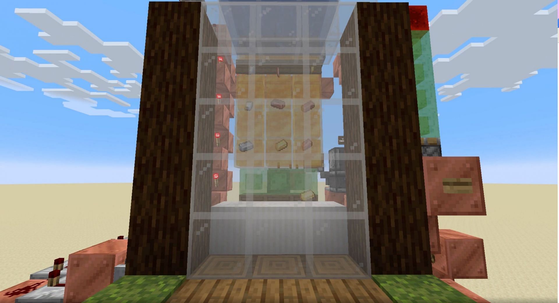 Minecraft player creates a working slot machine using honey blocks