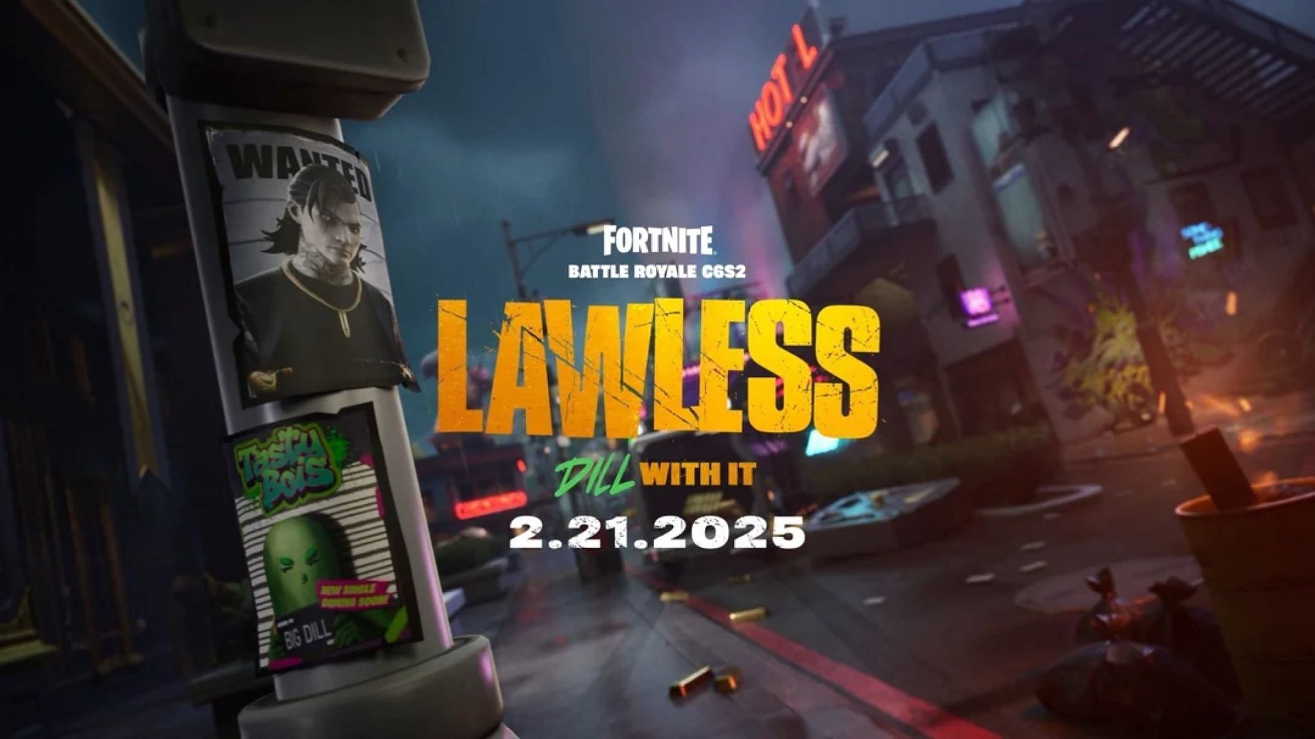 Fortnite Chapter 6 Season 2 Lawless tease с новым местом под названием Crime City.