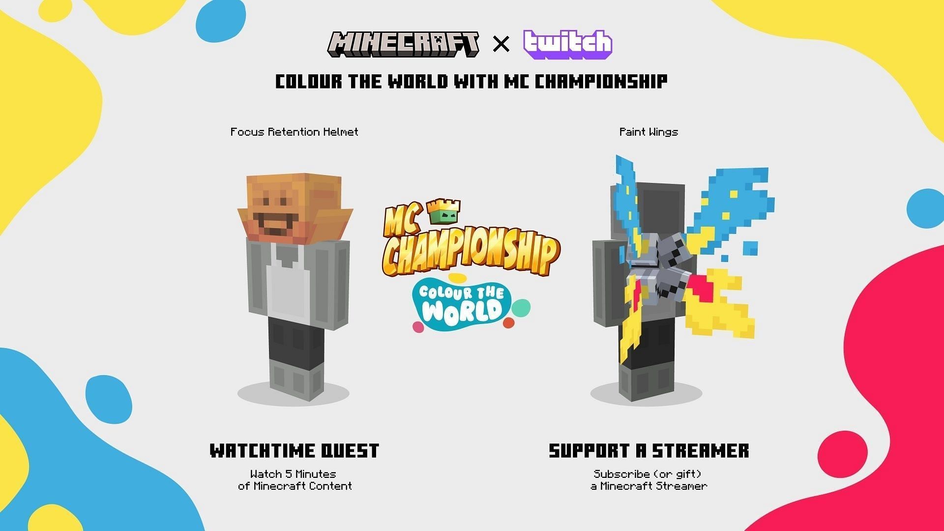 Как получить награды Minecraft Twitch: Focus Retention Helmet и Paint Wings