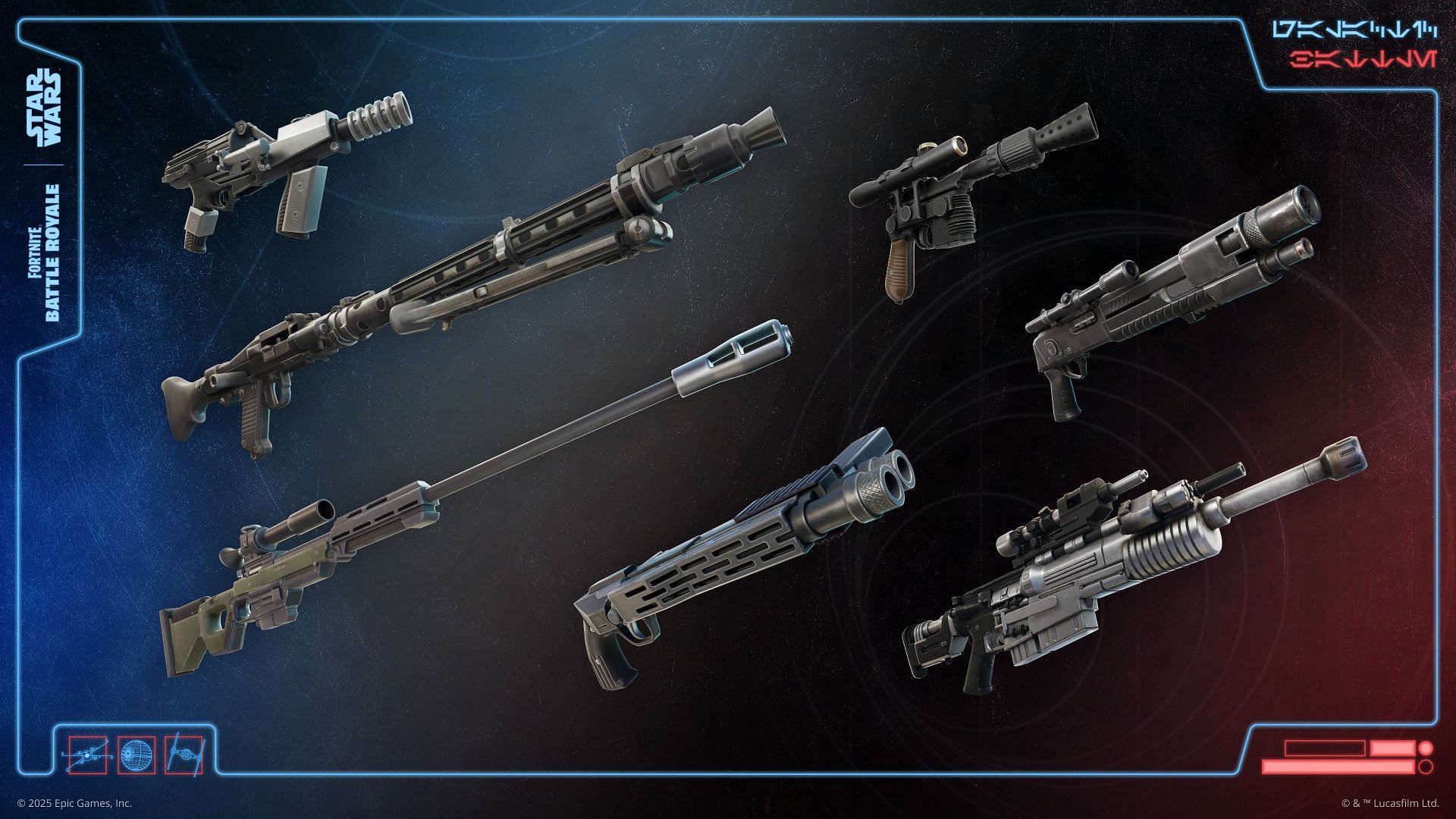 All Star Wars weapons in Fortnite Chapter 6 Season 3
