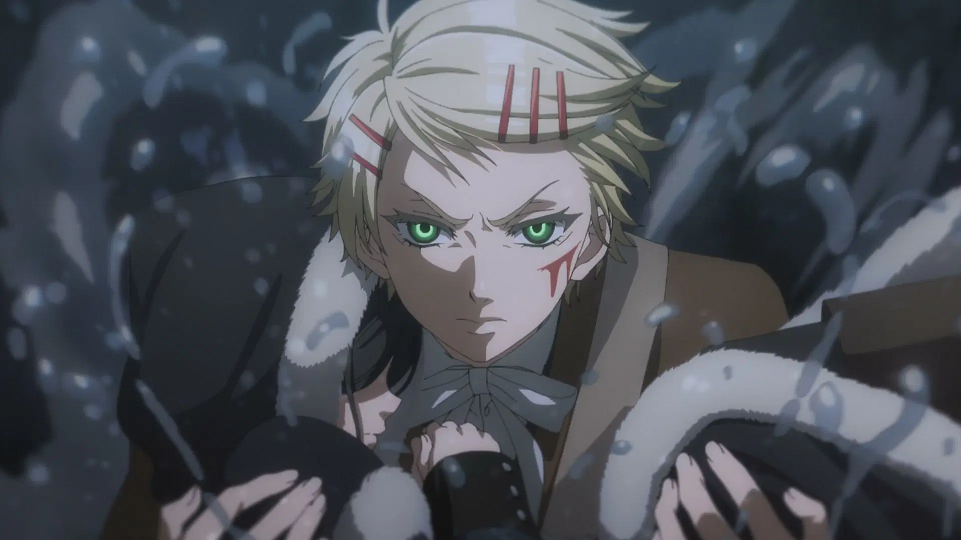 Black Butler season 5 episode 9: Группа Финниана помогает Сейглинд сбежать, пока неожиданное появление Дидриха спасает Сиела Фантомхаива
