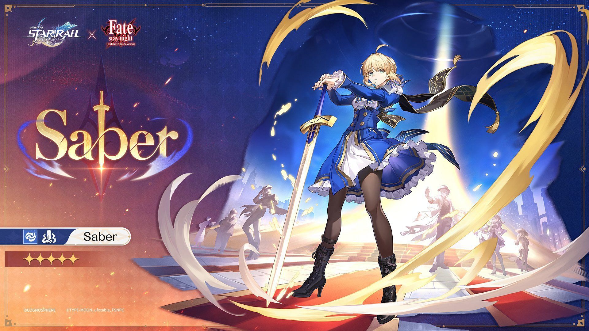 Сабер из collab Honkai Star Rail x Fate: Путь, элемент, анимация и дата выпуска