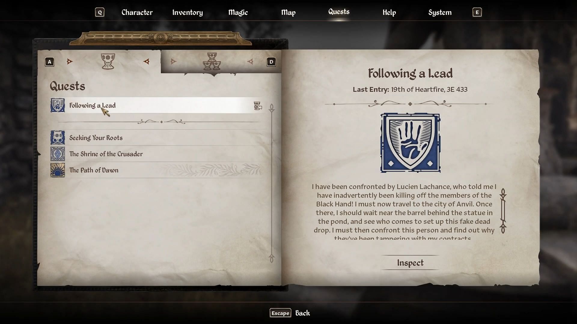 Oblivion Remastered руководство: Как выполнить квест Following a Lead