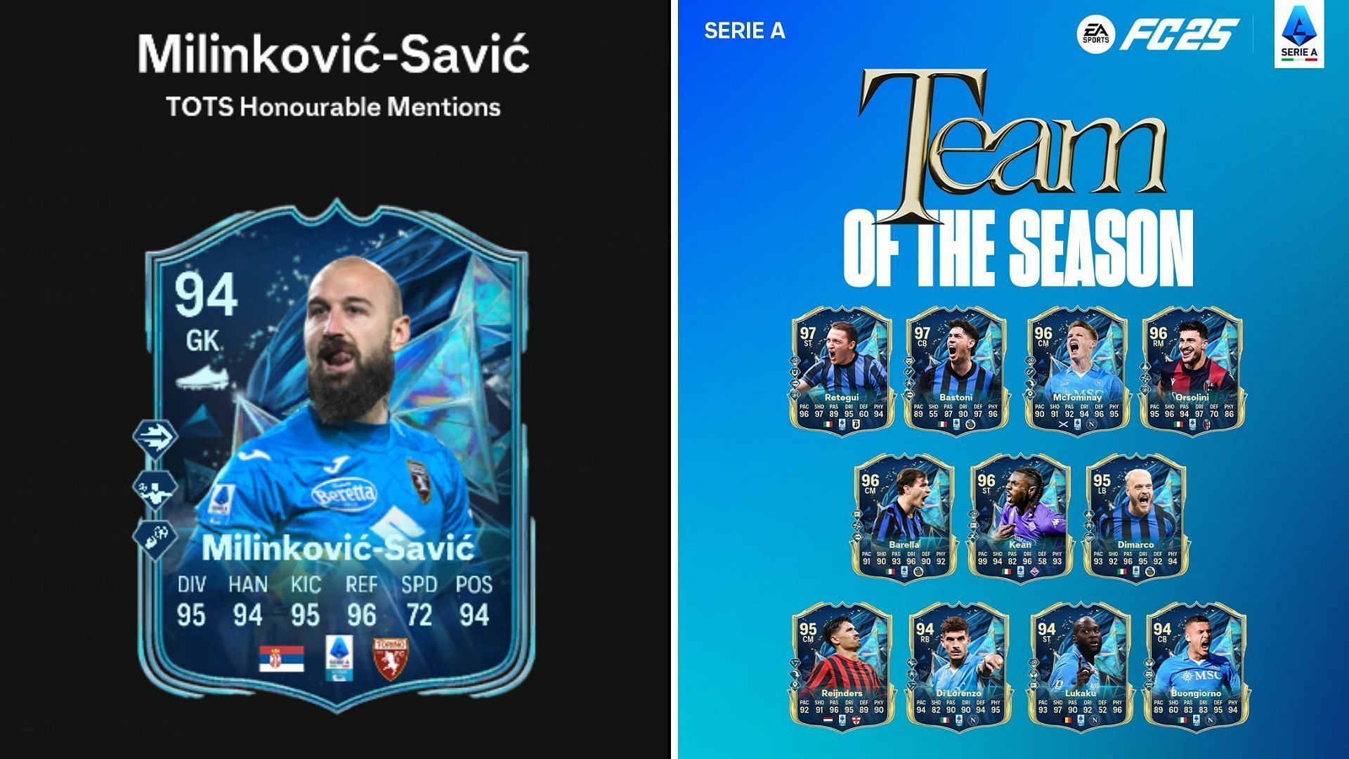 EA FC 25 Vanja Milinkovic-Savic TOTS Почётные Упоминания: все задачи и récompense