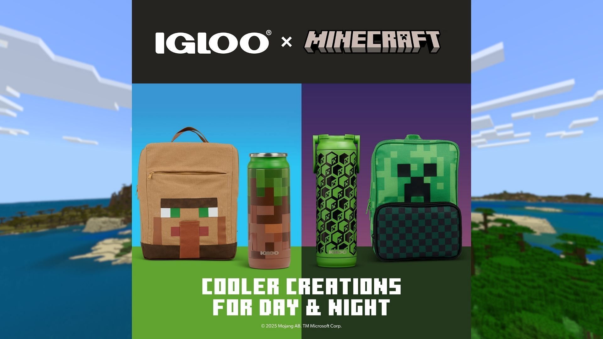 Minecraft x Igloo коллаборация с рюкзаками и бутылками в тематике мобов раскрыта