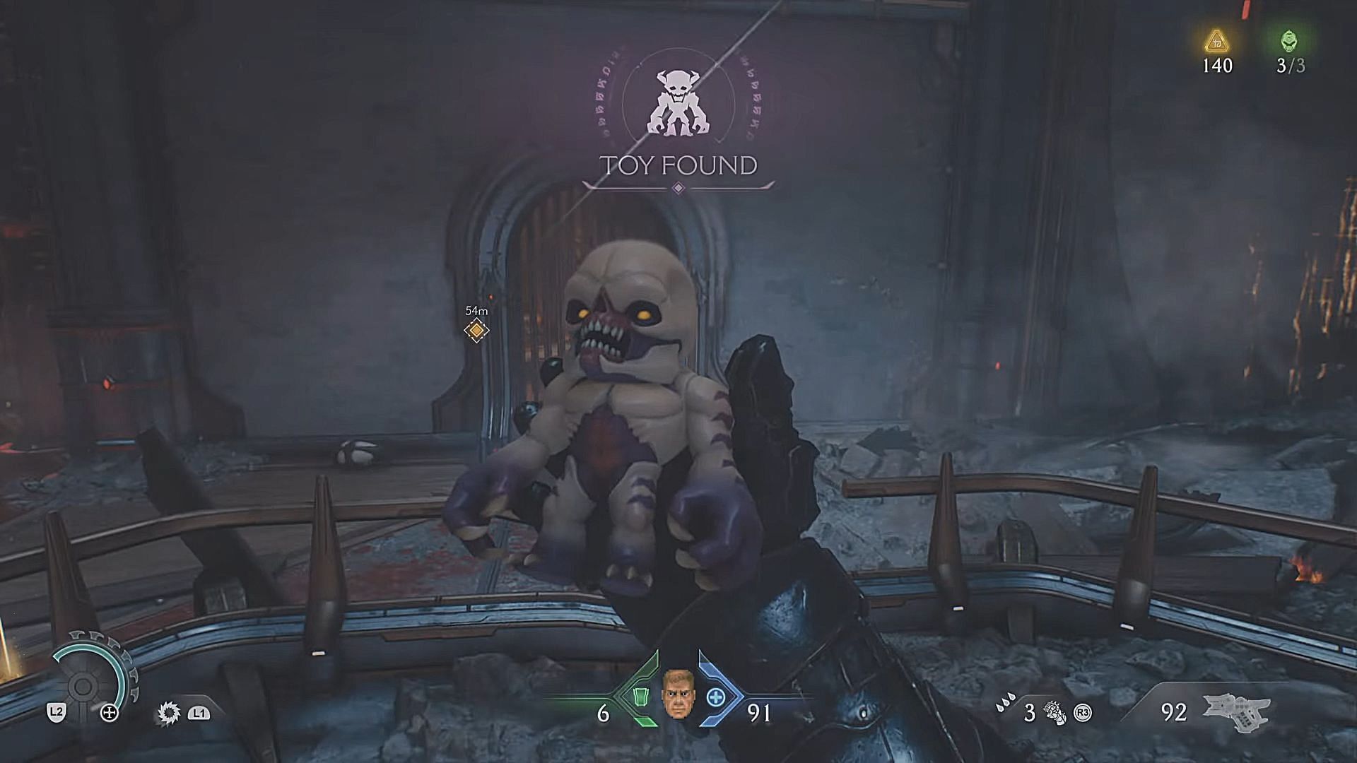 Все места коллекционных предметов в Doom The Dark Ages Chapter 4 (Sentinel Barracks)
