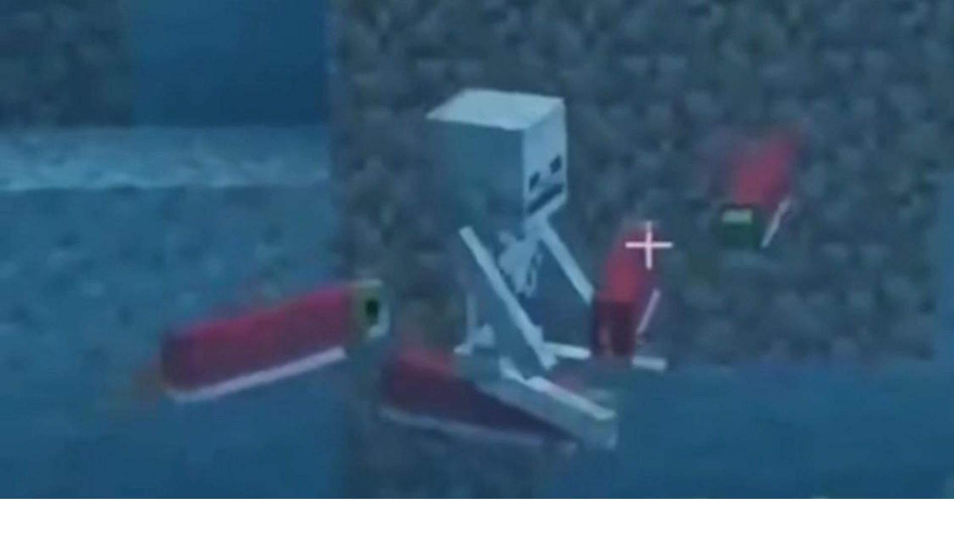 Игрок Minecraft находит странного “Fishen Jockey” под водой