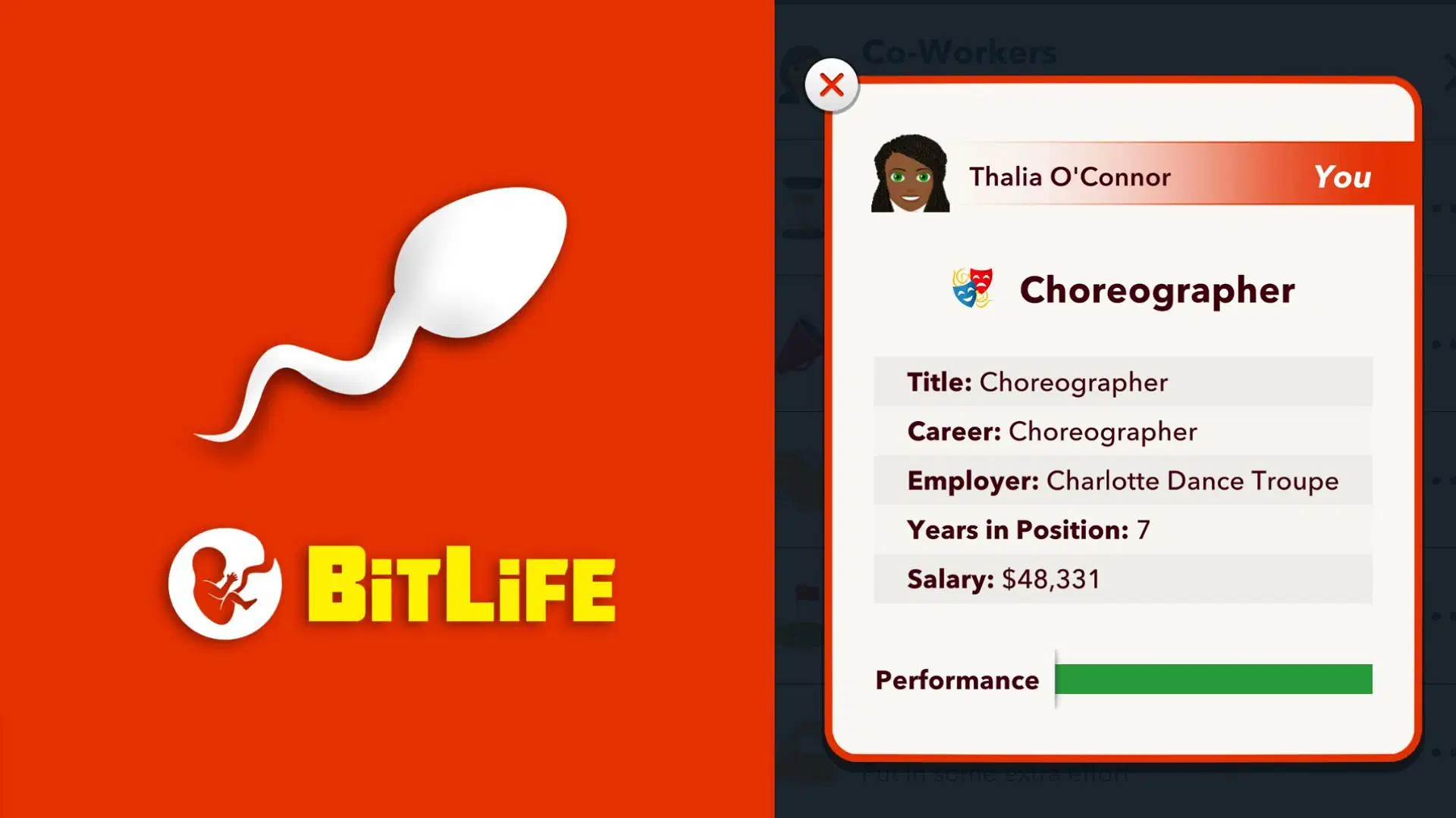 Как стать хореографом в BitLife