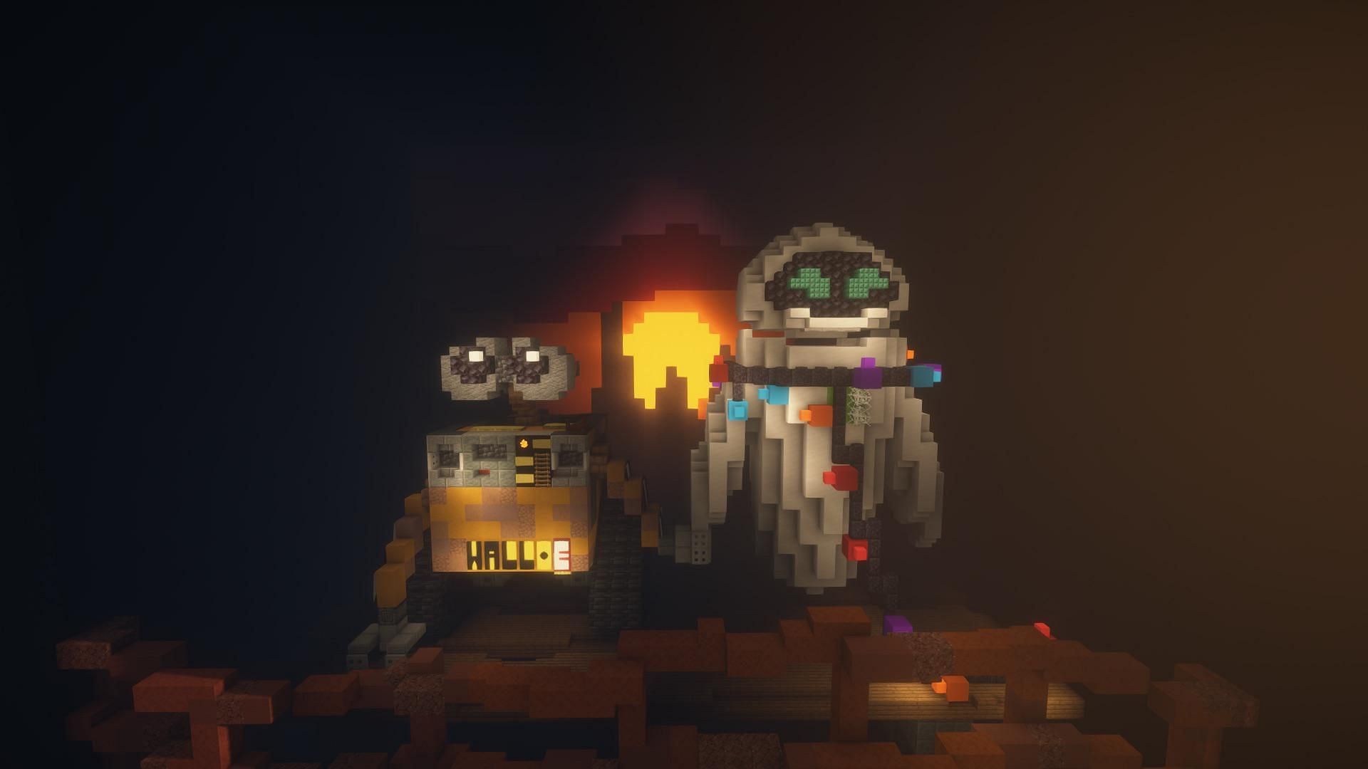 Игрок в Minecraft воссоздаёт Wall-E и EVE в игре