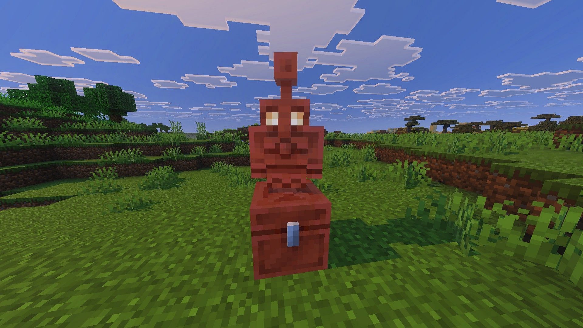Как построить Minecraft copper golem и chest