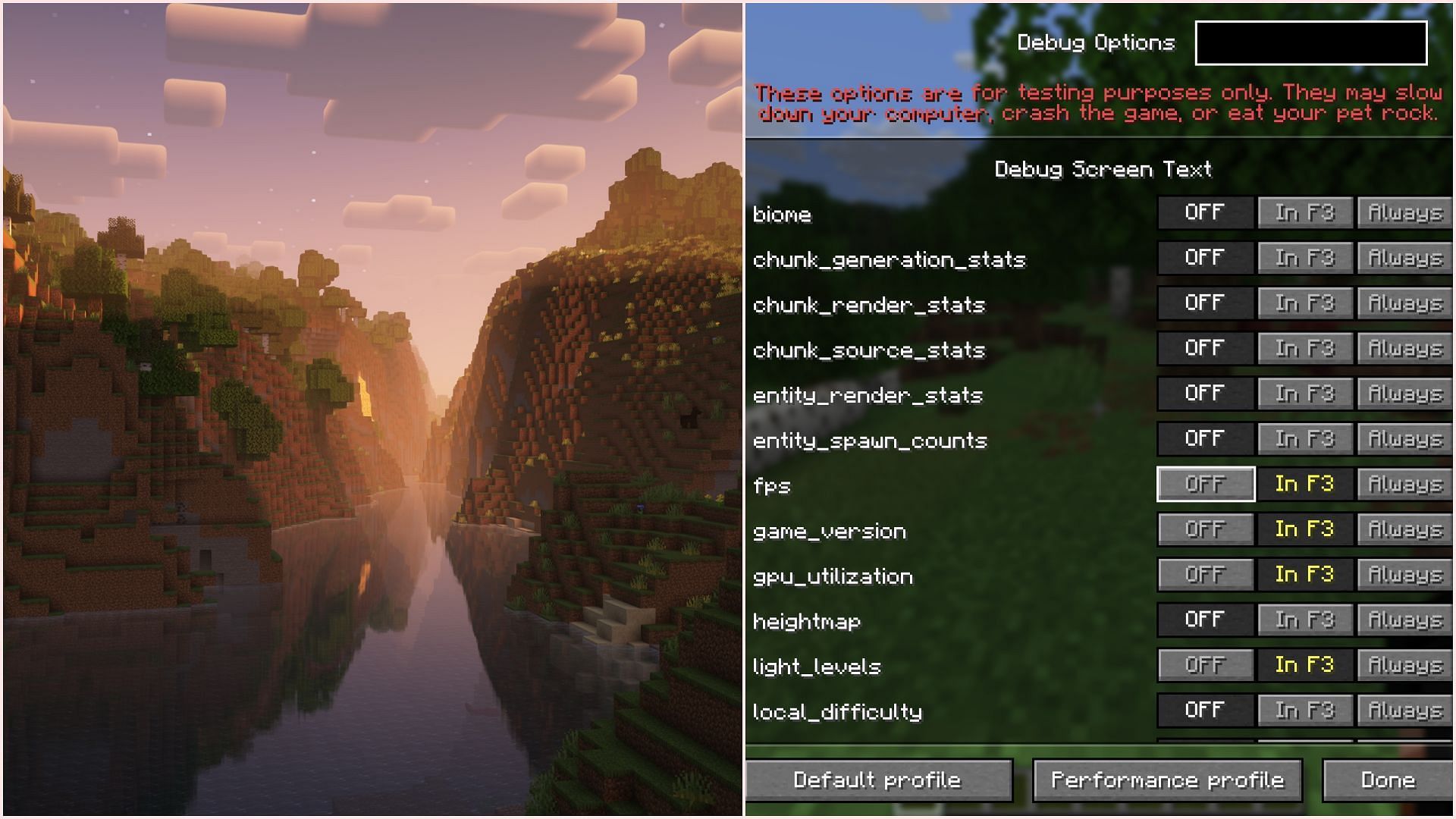 Как использовать новый F3 debug экран в Minecraft Java Edition