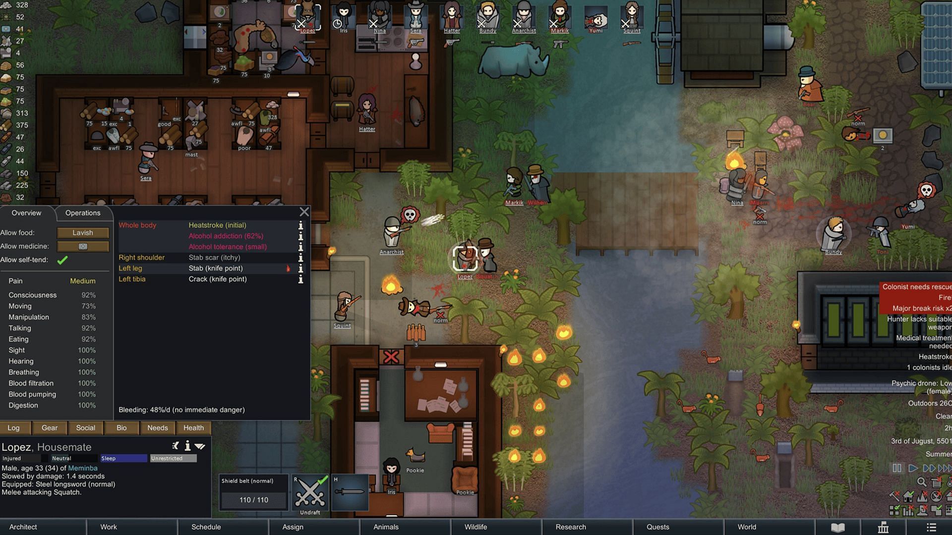 Как тренировать животных в RimWorld