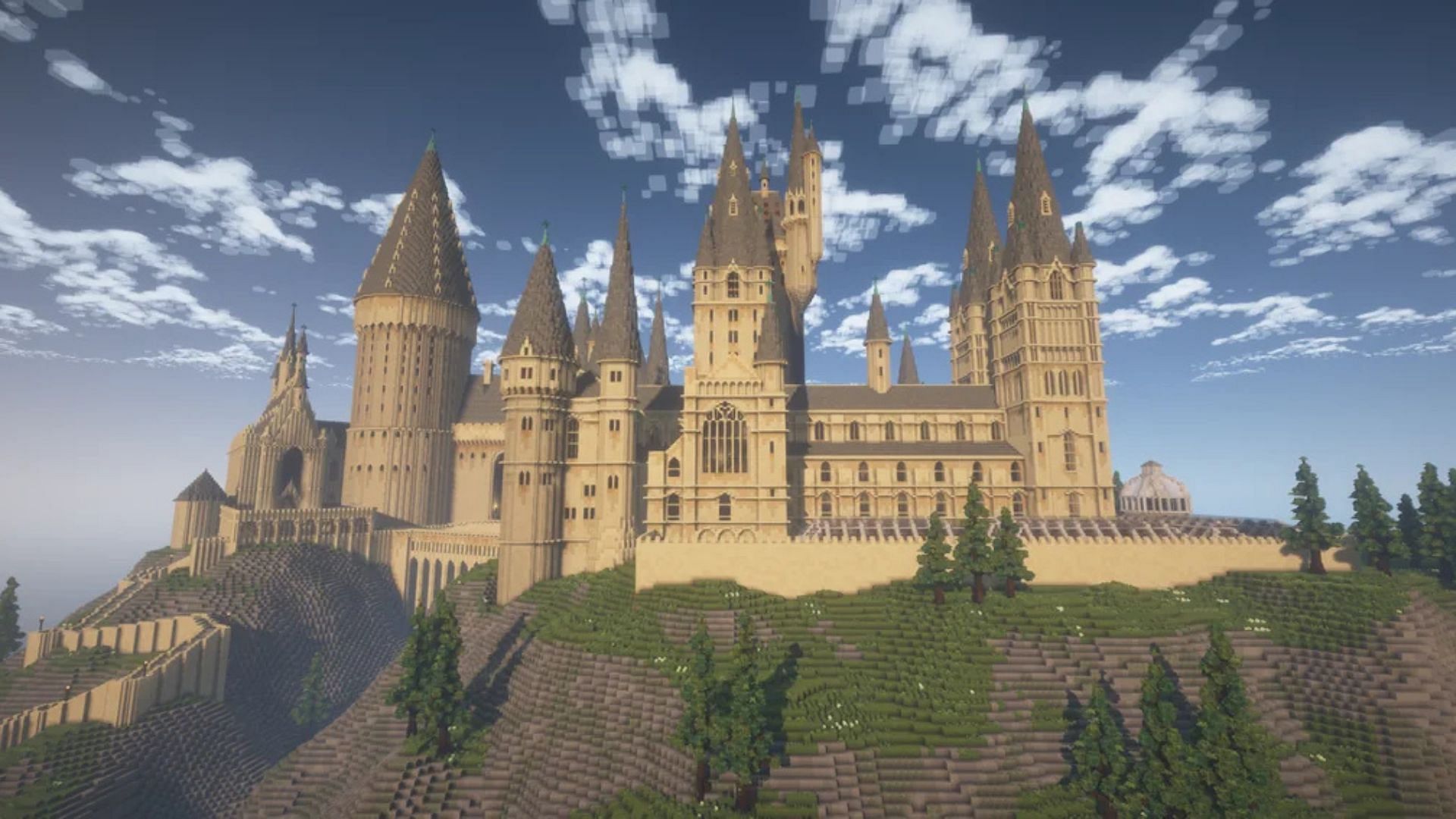 Фанат Minecraft демонстрирует удивительный Замок Хогвартс из серии Harry Potter