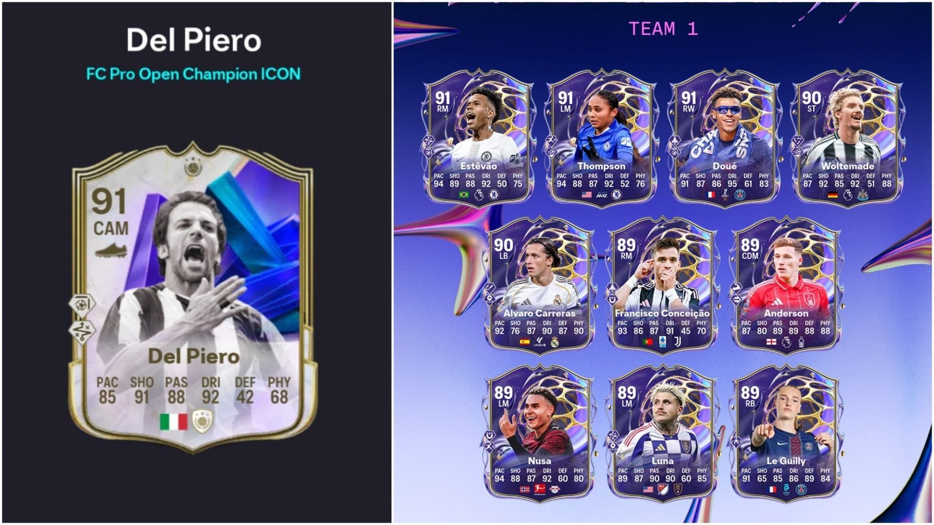 EA FC 26 Alessandro Del Piero FC Pro Open Champion Icon SBC: Все задачи и самые дешёвые решения